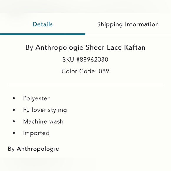 By Anthropologie Sheet Lace Kaftan Orange Peach One Size - Picture 9 of 11